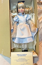 The Disney Collection Alice in Wonderland 13" Porcelain Doll W/ Doll Stand NIB
