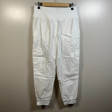 Anatomie Amrita Cargo Jogger Pants Size Medium White Pull On Travel Comfort