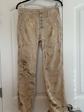 Anthropologie The Wanderer Utility Pants Size 25 EUC Beige  Gold