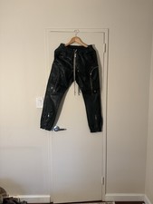 Rick Owens Bauhaus Leather Cargo Pants. Dark green  Teal  Size 40