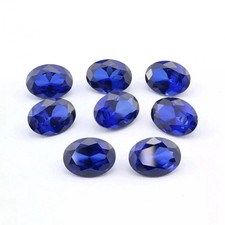 8x6 MM 10 Pcs Natural Blue Sapphire Oval Cut Certified Loose Gemstone Lot