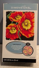 Dimensions Red Poppy Trio Latch Hook Kit 16x16 NIB