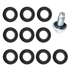 10PCS M14 Oil Drain Plug Gaskets, Rubber Car Engine Oil Pan Crush Washers, Re...