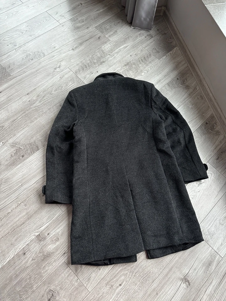 Giorgio Armani Vintage 90s Wool men's Grey Coat Size: M - Image 3 of 4