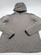 Eddie Bauer Motion Hoodie Sweatshirt Mens XL Gray Solid Logo. 38762
