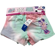 Disney Minnie Mouse Girls Kids Shorts 3 Pack Size 7 Fleece Playwear NWT