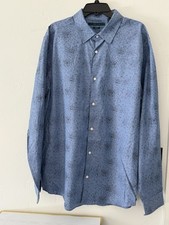 2XLT Perry Ellis Long Sleeve Cotton Button Front Big  Tall Shirt Multi NWT