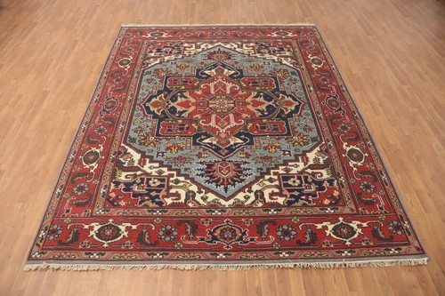 Oriental Geometric Room Size Area Rug 8x10 Ft Traditional Handmade Wool Carpet - Picture 2 of 13