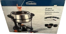 Fondue Set Trudeau 20 Piece Stainless Steel NOS Cooking Party Pot Burner Forks G