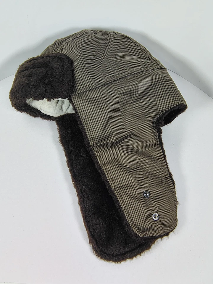 Chapéu caçador marrom The North Face abas de orelha pele sintética com autêntico, tamanho P/M - Imagem 2 de 4