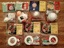 Vtg Lot of 7 LeeWards sequin/beaded ornament kits.  All sealed, never used.