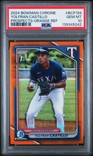 2024 Bowman Chrome #BCP-159 Yolfran Castillo 1st Bowman Chrome Orange /25 PSA 10