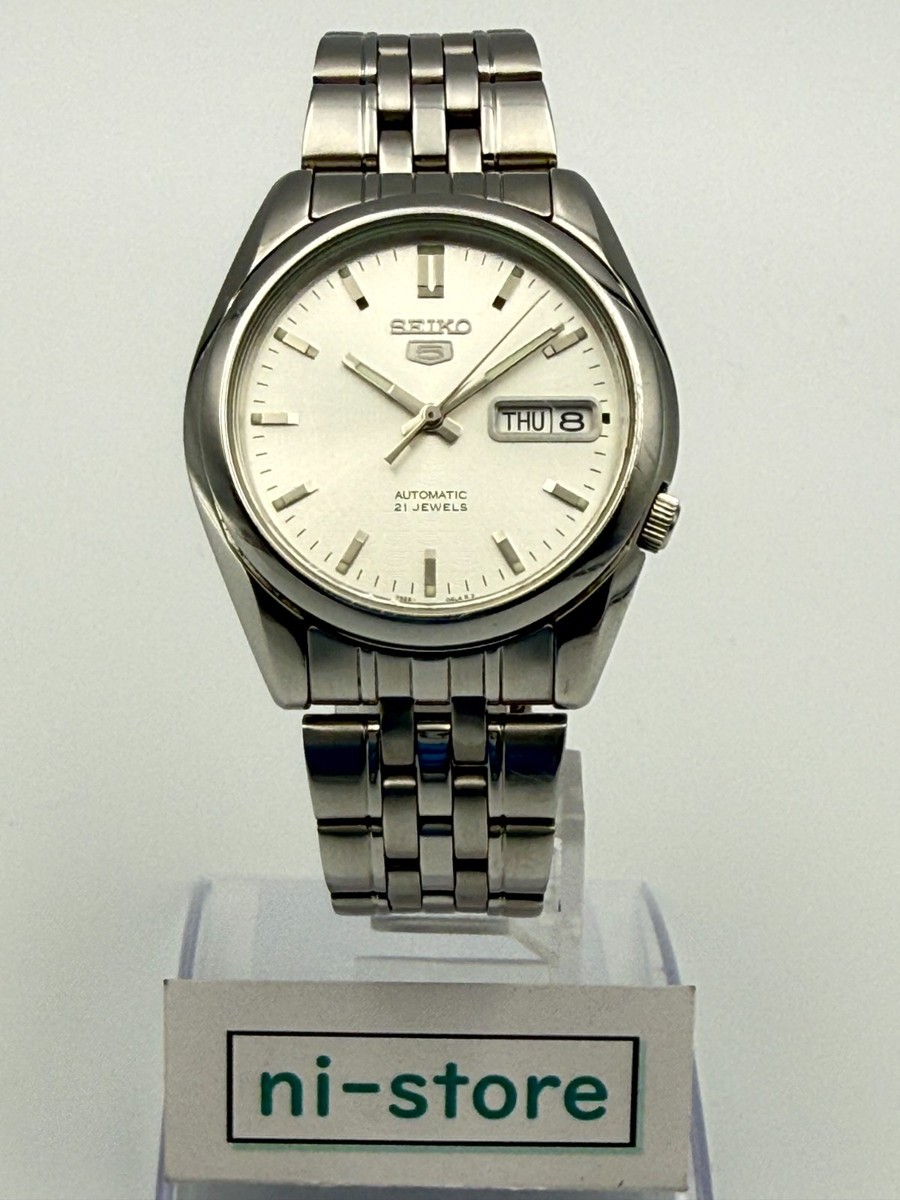 SEIKO 5 Automatic Watch 7S26-01V0 21 JEWELS Silver Dial Japan