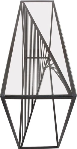 Elegant Optical Twist Console Table in Matte Graphite - Picture 6 of 6