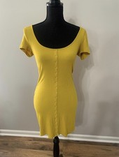 Forever 21 Mustard Stretch Dress, Medium