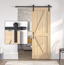 Sliding Barn Door Kit 6FTSpliceTrackDurableSteelRail SystemSmooth,QuietOperation