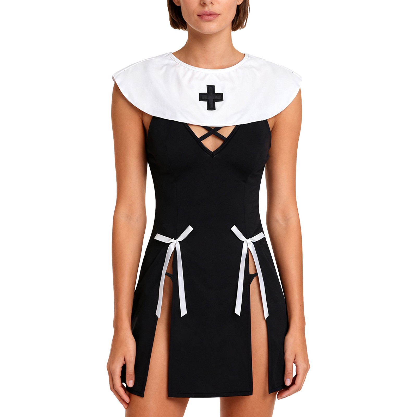 Mujeres Adulto Sexy Monja Conjunto Juegos con disfraces Vestido Elegante Temático Fiesta Carnavales Química