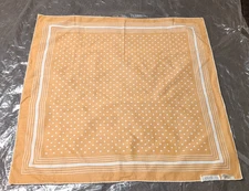 HOLT RENFREW 100% Coton (Cotton) Scarf  Hand Rolled Hemline Melon + White Dots