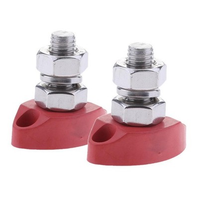 2XRed Junction Block Power Post Isolierter Anschlussbolzen Aus Edelstahl, 8 Mm