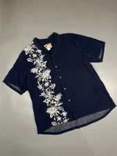 Vintage 80s 90s Paradise Found Hawaiian Short Sleeve Shirt Flowers Men Size XL