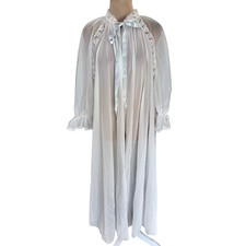 Vintage 1950's Vanity Fair Chiffon Lace Peignoir Robe M