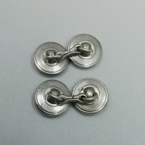 Vintage Blue Double Sided Cufflinks Silver Tone Setting - Picture 3 of 6