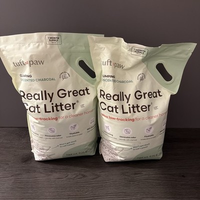 2 Pack Tuft & Paw Really Great Low Tracking Tofu Cat Litter Unscented Charcoal