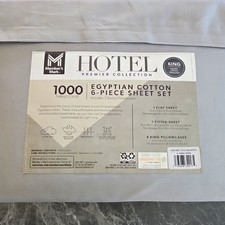 Member's Mark Hotel Premier 801-999TC Egyptian Cotton King Sheet Set Gray