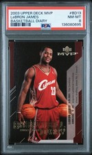 2003 Upper Deck MVP Lebron James PSA 8 RC Basketball Diary BD13 LOW POP SP RARE