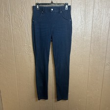 NWT HUE Women's Denim Blue Pull On Skinny Slim Stretch Jean Leggings Pants Sz M