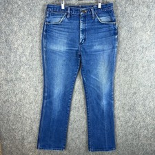 VTG Wrangler Jeans Mens 31x30 Blue Cowboy Cut Straight Leg Fade Made in USA