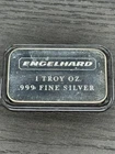 Vintage 1 oz Engelhard .999 Fine Silver Bar - Smooth Back No Serial Number