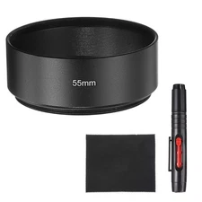 Lens Hood Shade, 55mm Mid-focus Screw-in Metal Camera Cap Shade
