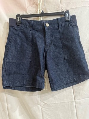 Lee Riders Midrise Short Elastic Waist Navy Stretch Womens 6 M Patch Pockets