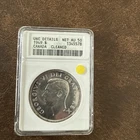 SILVER 1949 Canadian Dollar Old Anacs Soap Box. UNC Details Cleaned.