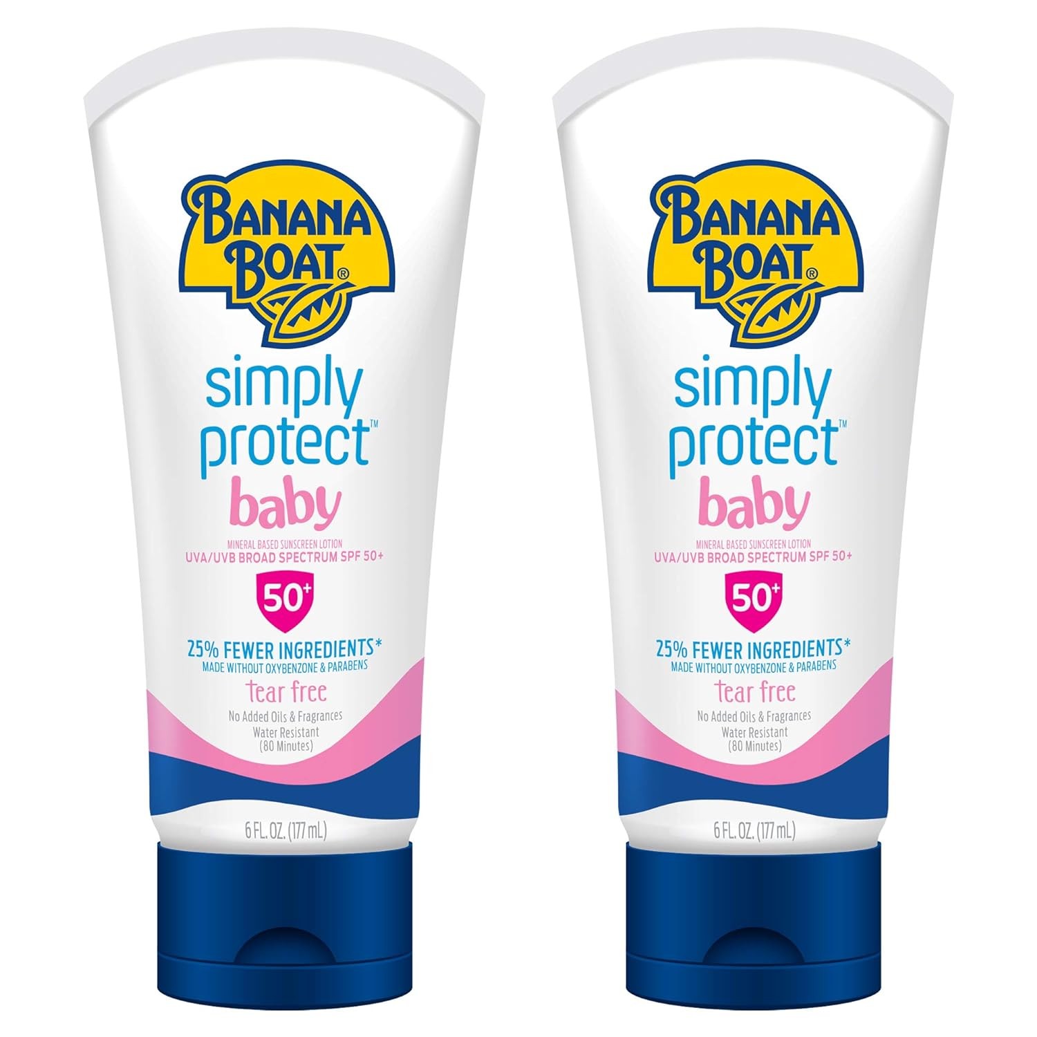 Banana Boat Baby 100% Mineral Sunscreen Lotion SPF 50 Twin Pack | Banana Boat Ba