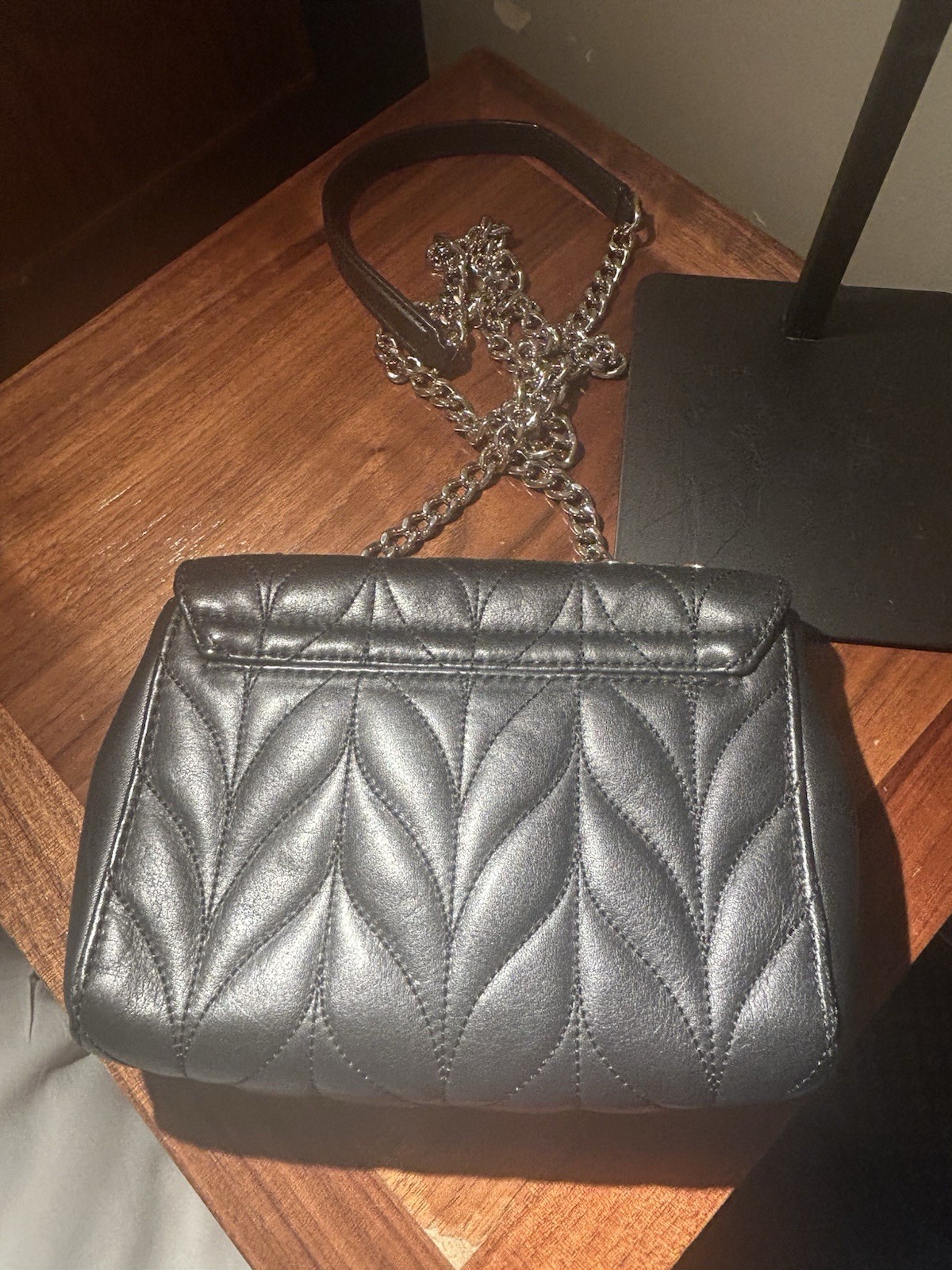 Kate Spade Briar Lane Quilted Emelyn Black Leather Shoulder Bag Crossbody Chain image 7