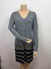 Butterweiches Clements Ribeiro Merinowolle Strickkleid Kleid Damen M Grau