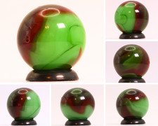 11/16" Clear Based Green Red Swirl Marble NM