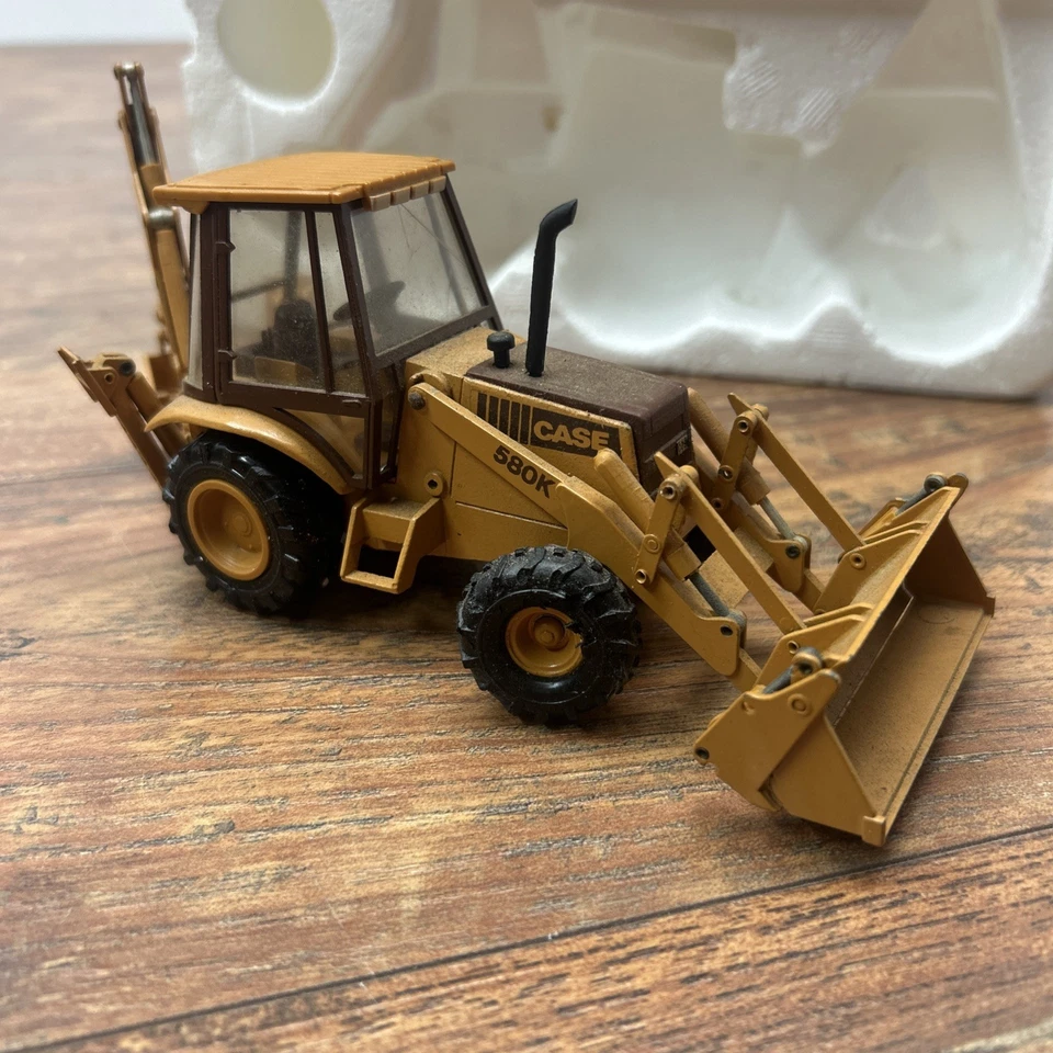 Vintage 1980s Conrad Case 580K Loader Backhoe 4-in-1 , 1:35 Diecast Model *Read* - Image 3 of 4