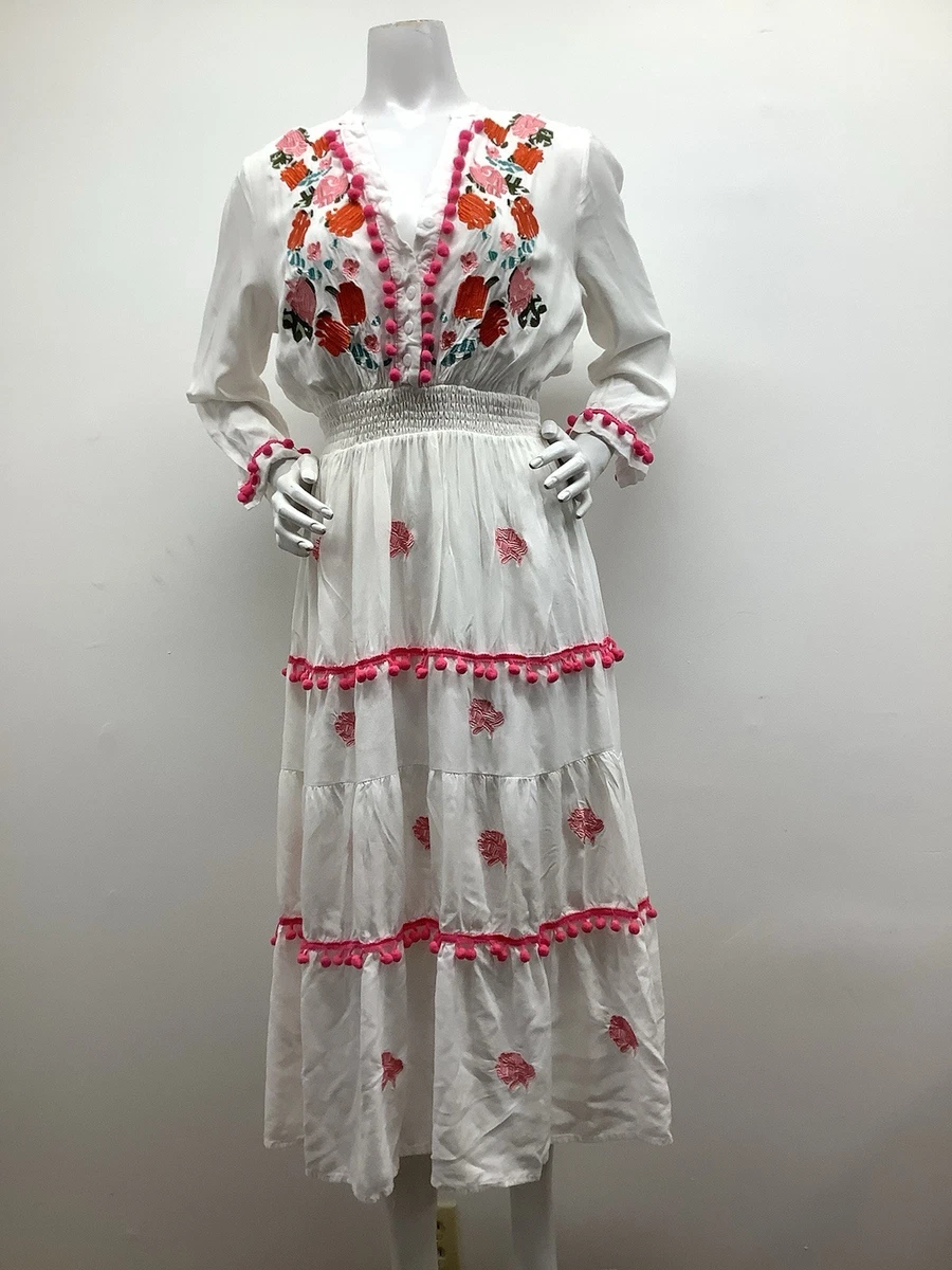 stay romance embroidered maxi dress Spring Romance Ivory Floral Embroidered Maxi Dress main image 1
