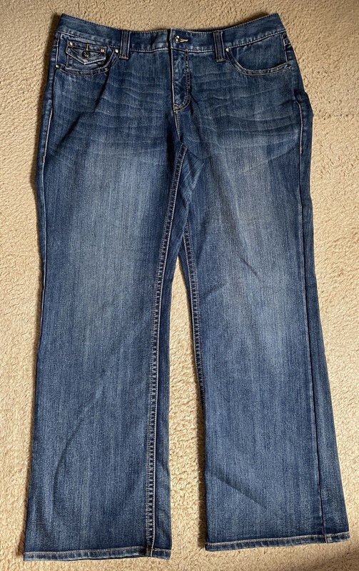 INC International Concepts Womens Size 16W Regular Fit Boot Leg Denim Jeans