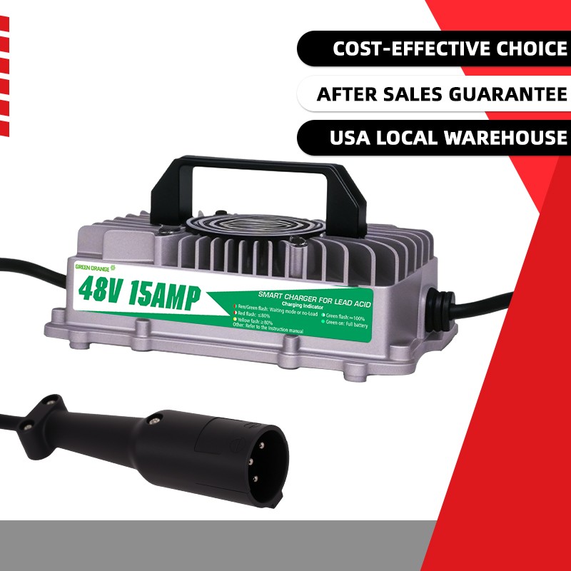 IP67 48V 15A 900W Golf Cart battery Charger W/3 Pin Round Pl