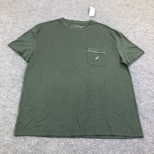 Nautica Pajama Top Mens XL Green Jersey Sleepwear Short Sleeve Crewneck Pocket