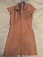 Juniors Small RSQ Pink and Orange skater Sweater Dress Short Sleeve V Neck Knit