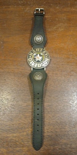 Vintage HARLEY DAVIDSON Wristwatch With Leather Band WORKING! 