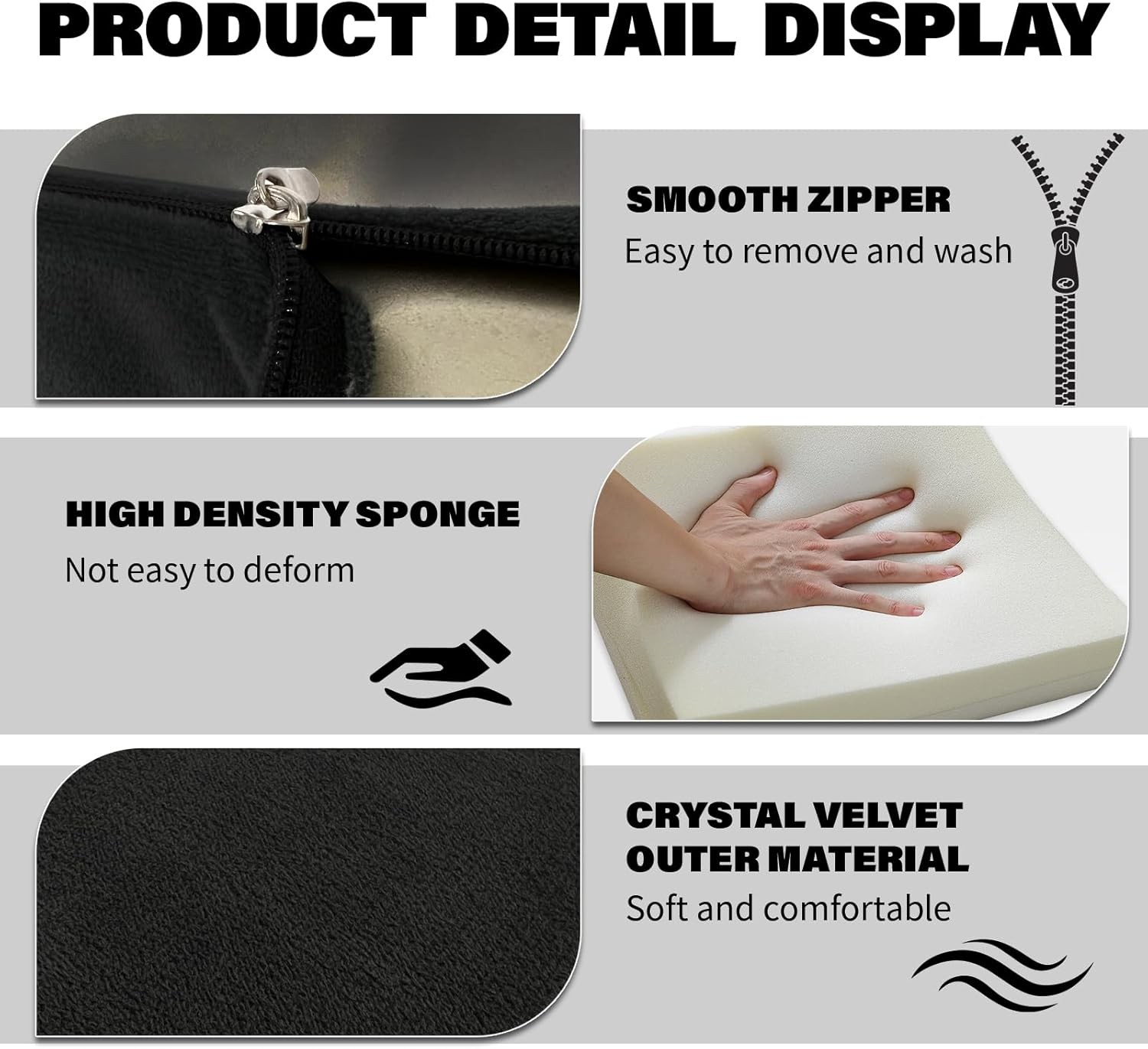 Adjustable Foot Rest Under Desk with 3 16.9 Inch x 4.3 x 6.3 Inch, Black 