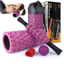 5 in 1 Foam Roller Set for Deep Tissue Muscle Massage, High Density Fitness E...