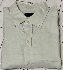 David Donahue Dress Shirt Mens Large Light Green Classic Long Sleeve Button Up