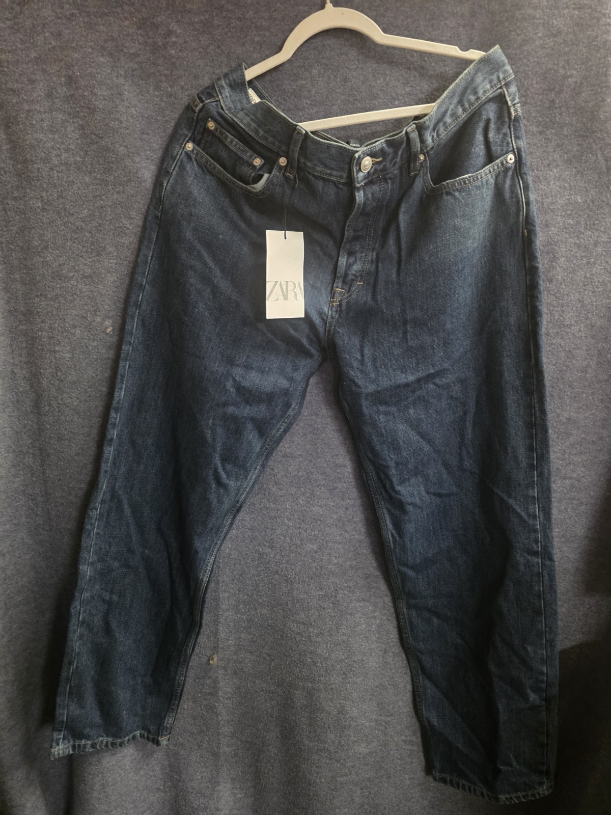 zara men's Denim dark blue jeans Size 34 image 3